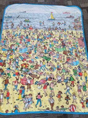 Novelty Kids Where's Waldo ? Fleece Sherpa Throw 45x60